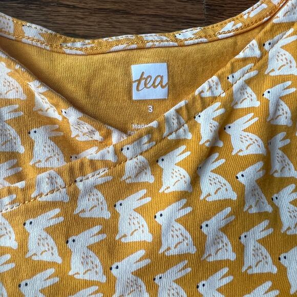 Like New Tea Collection Yellow Bunny Long Sleeve Spring Easter Dress - 3T - Picture 2 of 2